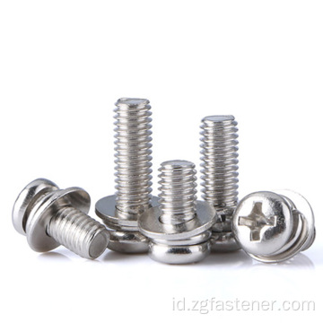 Cross Recesed Pan Head Tapping Screws dan Plain Washer Assemblies GB9074